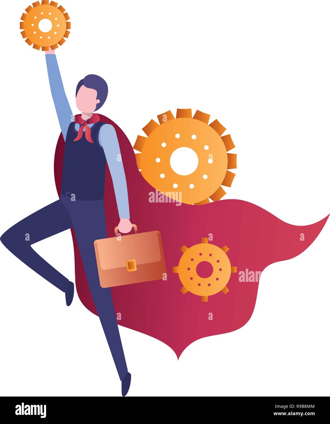 Businessman gear avatar character hi-res stock photography and images ...