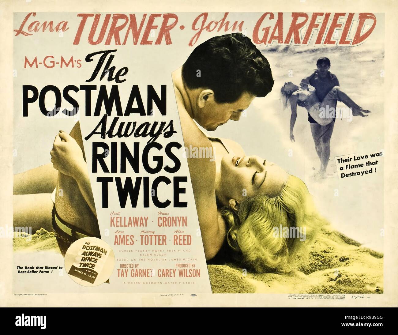 Original film title: THE POSTMAN ALWAYS RINGS TWICE. English title: THE POSTMAN ALWAYS RINGS TWICE. Year: 1946. Director: TAY GARNETT. Credit: PARAMOUNT PICTURES / Album Stock Photo