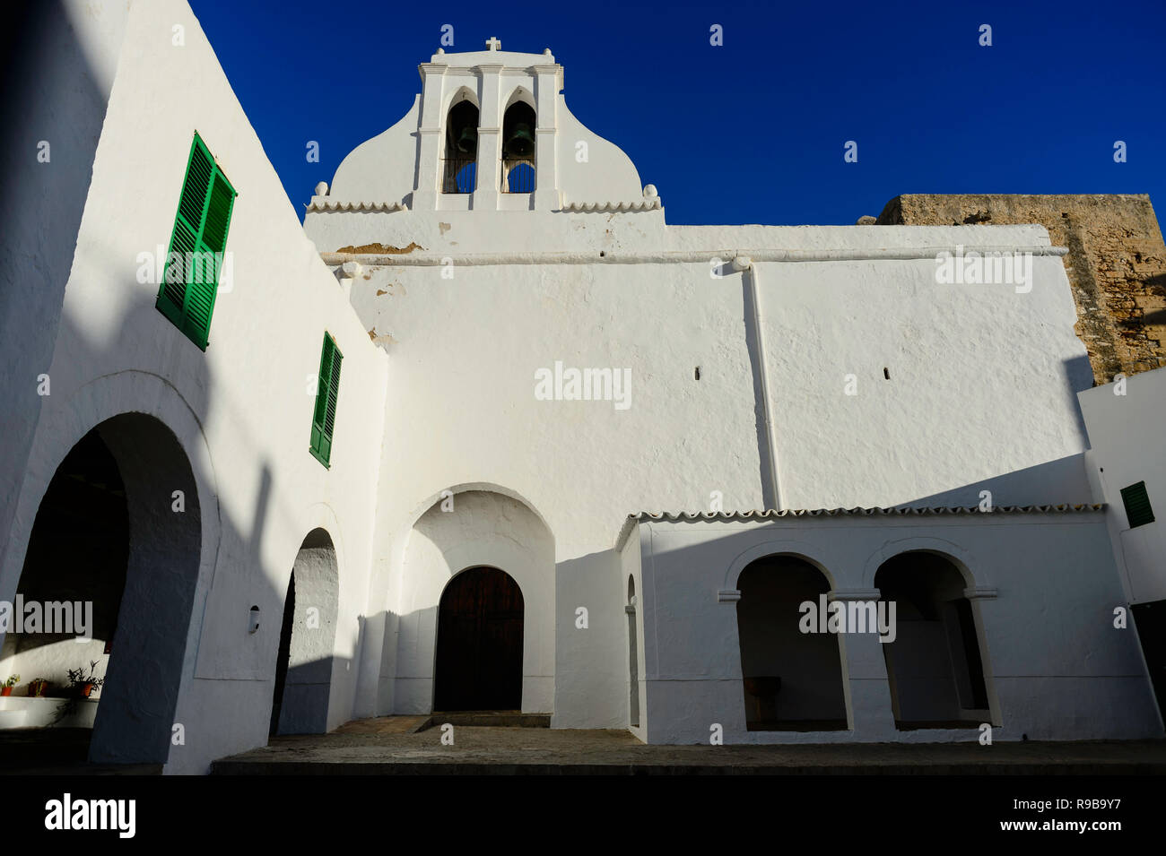 Sant Antoni de Portmany church, Ibiza Stock Photo