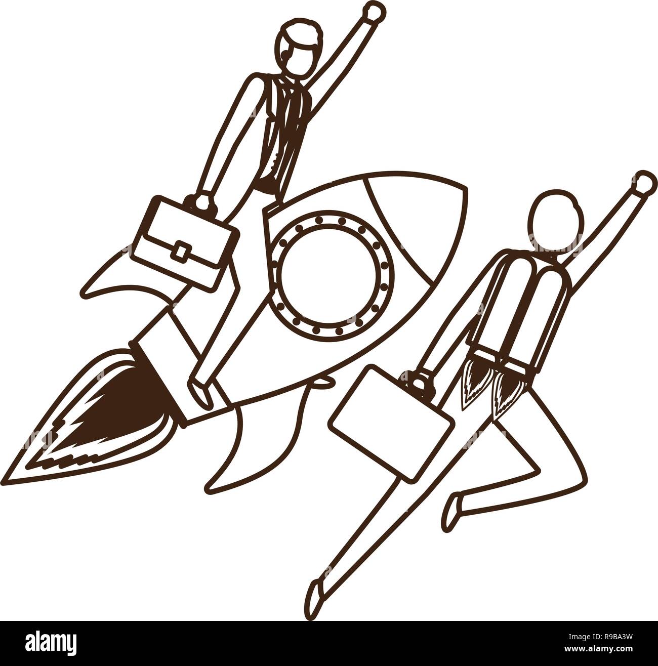 businessmen with rocket avatar character Stock Vector Image & Art - Alamy