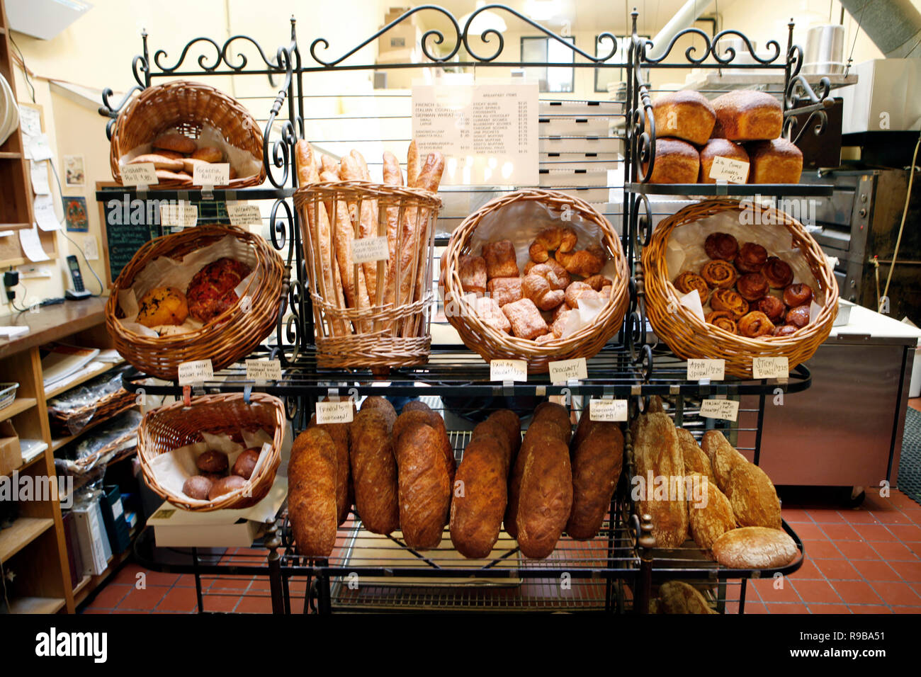 USA, California, Healdsburg, inside of the Downtown Bakery and Creamery
