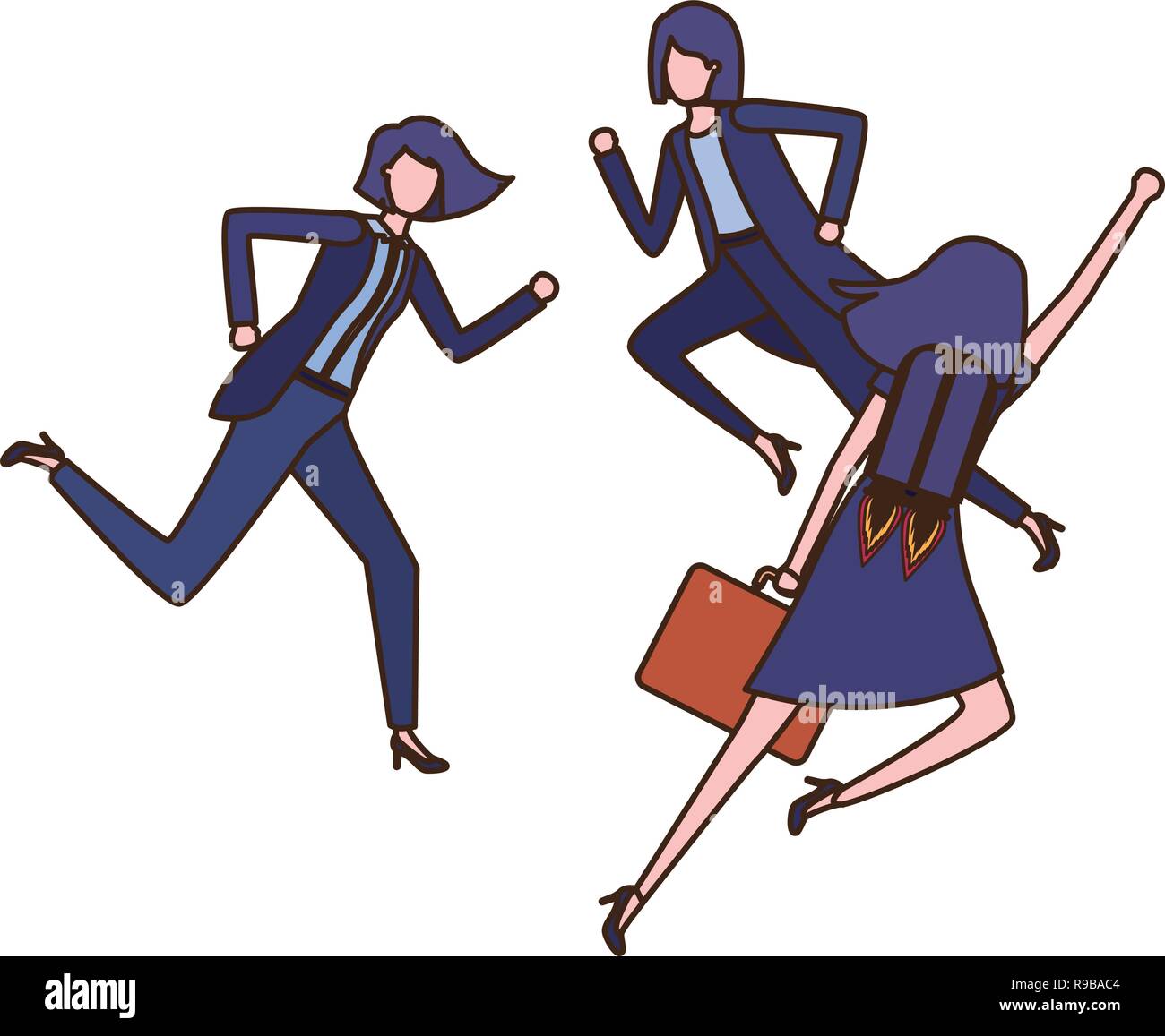 businesswomen with rocket avatar character Stock Vector Image & Art - Alamy