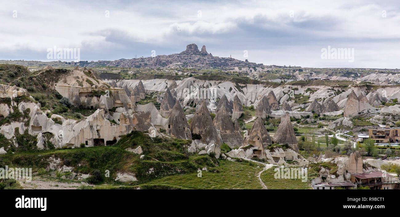 turkey kapadokya natural volcanic formations located in Göreme valley. Stock Photo