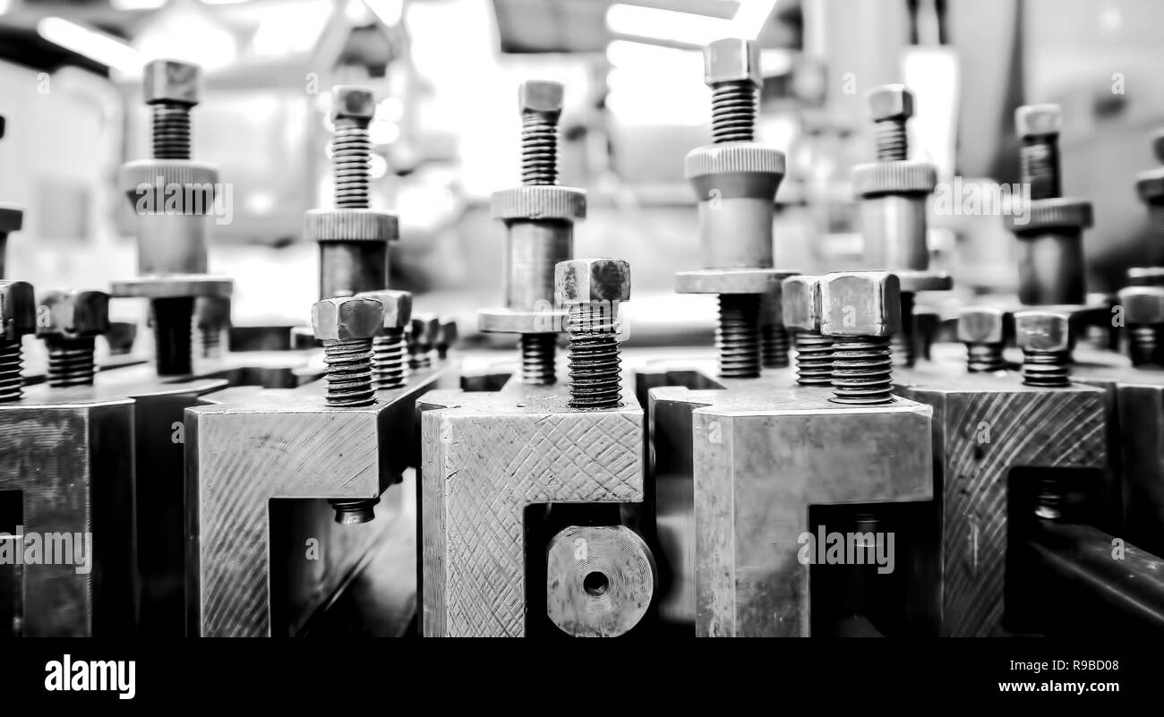 Engineering Jigs in a factory Stock Photo