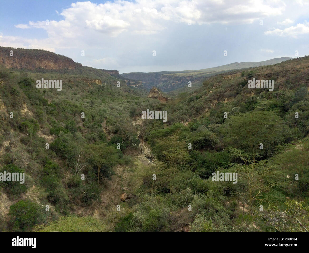 The volcanic craters at Hell's Gate National Park, Kenya Stock Photo