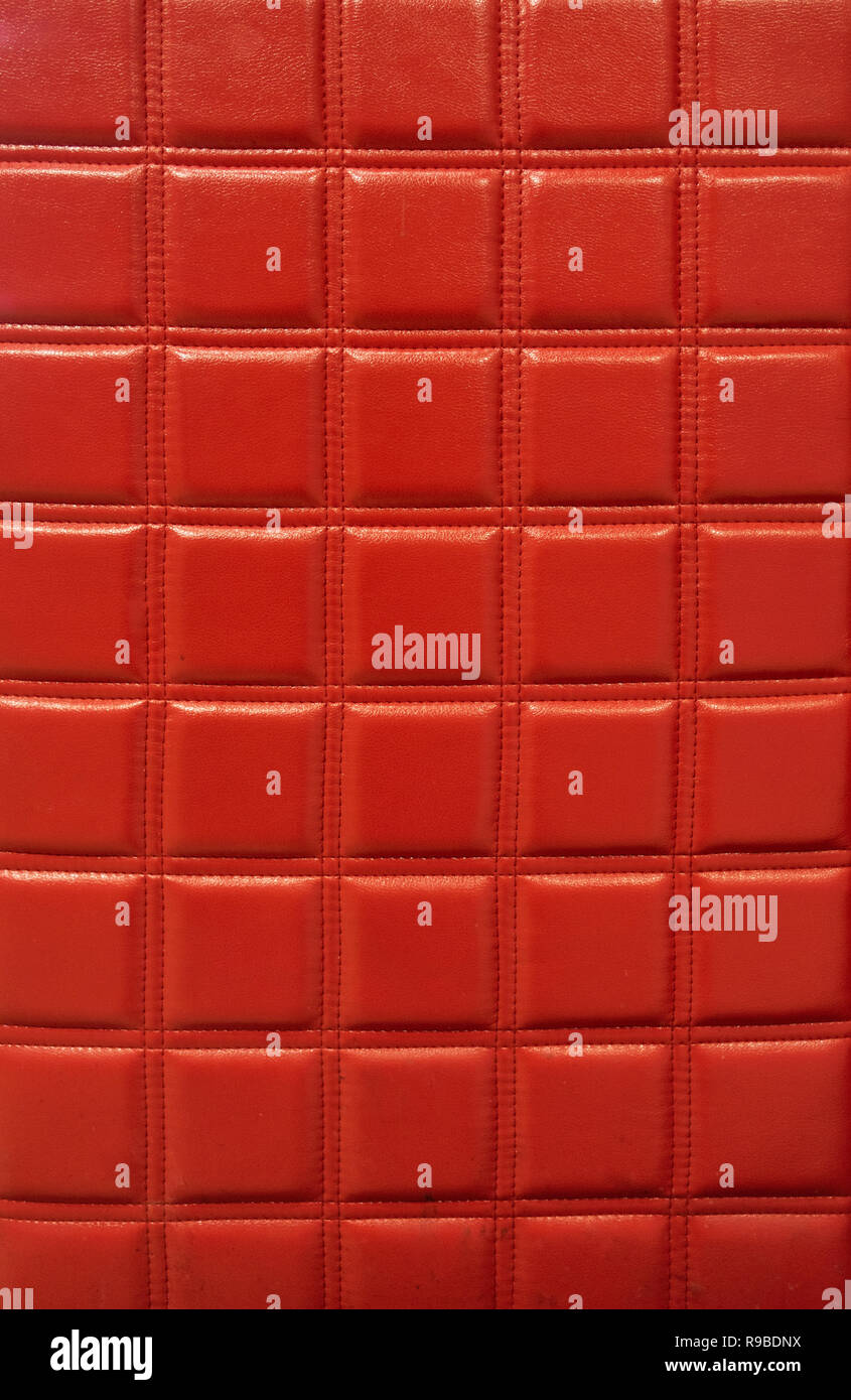 Squared red leather texture with contrast light Stock Photo