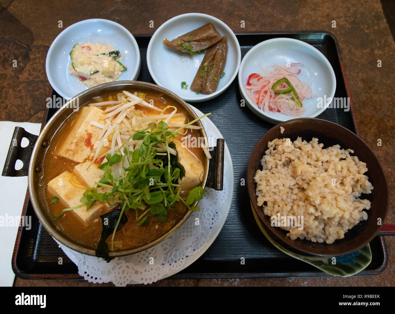 Denver, Colorado Domo Japanese Cuisine Dinner Foot Platter Stock Photo