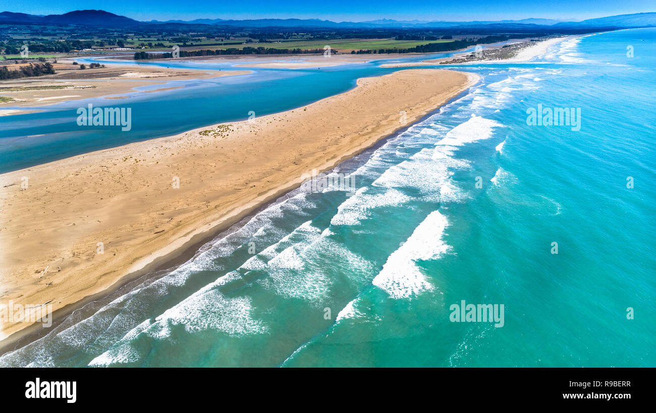 River Mouth New Zealand Landscapes Stock Photo