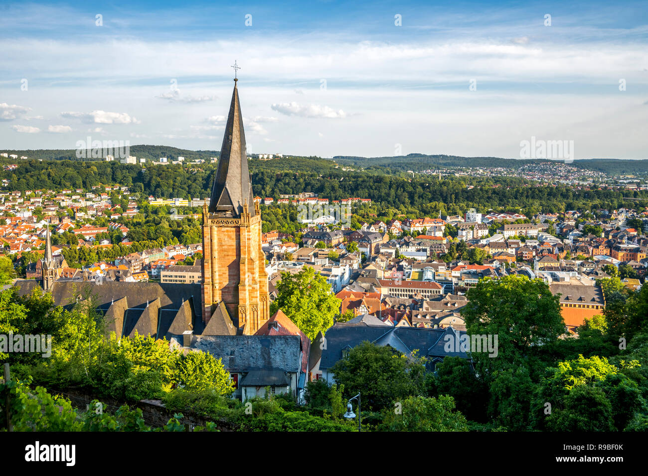 View over Marburg an der Lahn, Germany Stock Photo