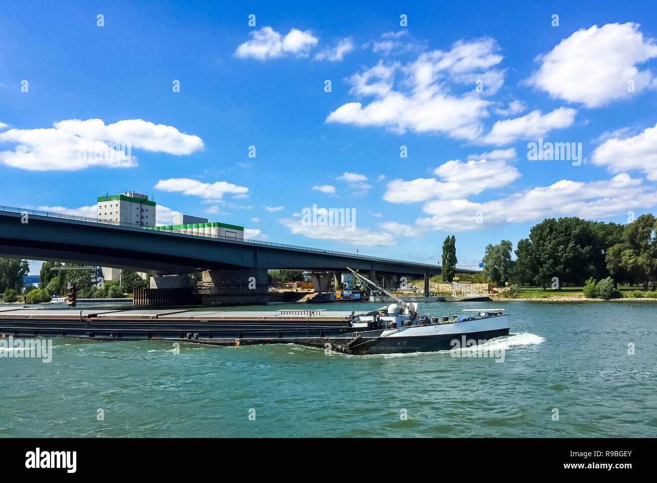 Wiesbaden, Rhine, Ship Stock Photo