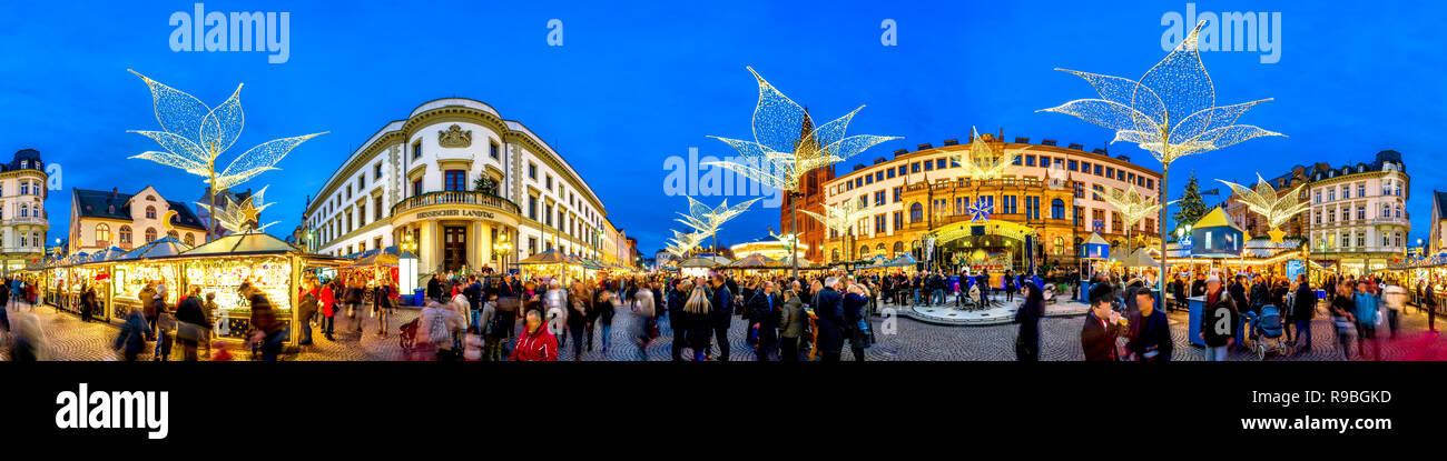 Christmas Market, Wiesbaden, Germany Stock Photo