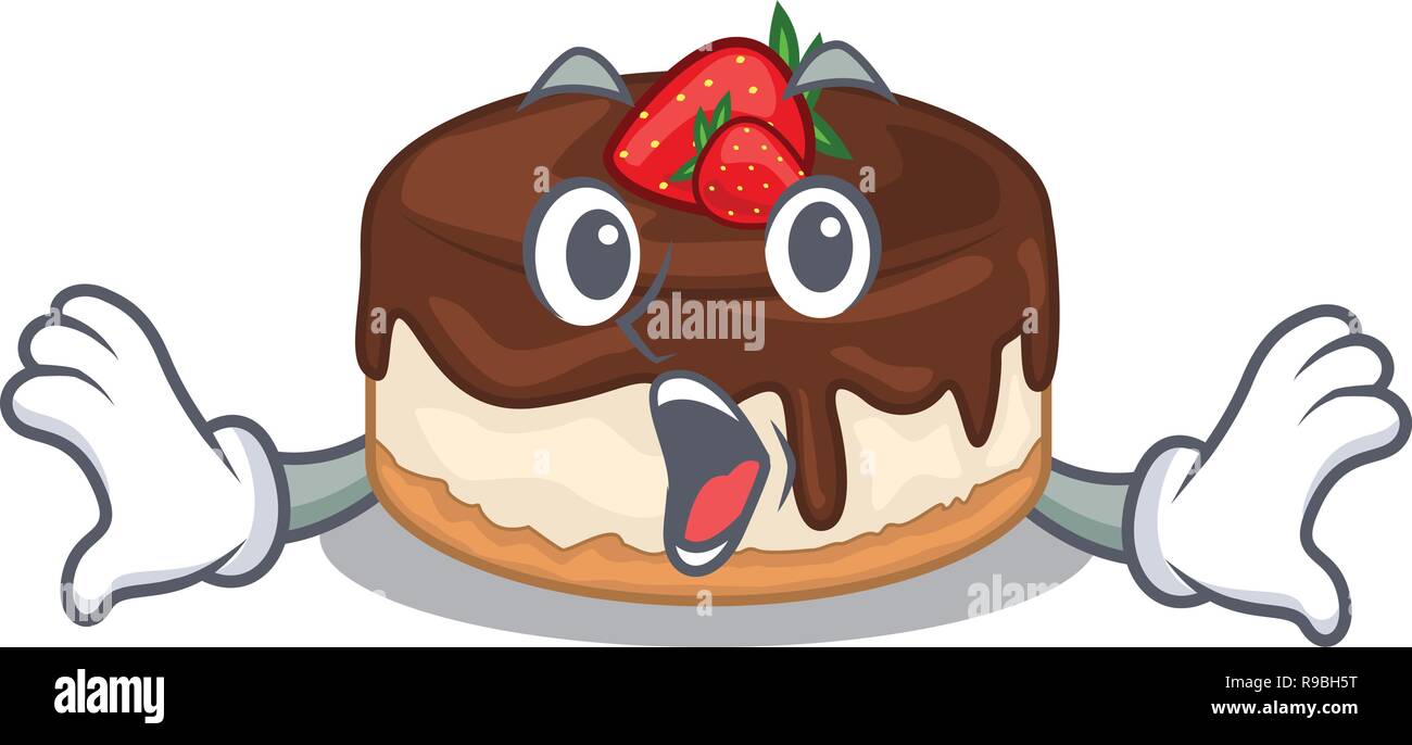 Surprised berries cartoon cake on above table Stock Vector