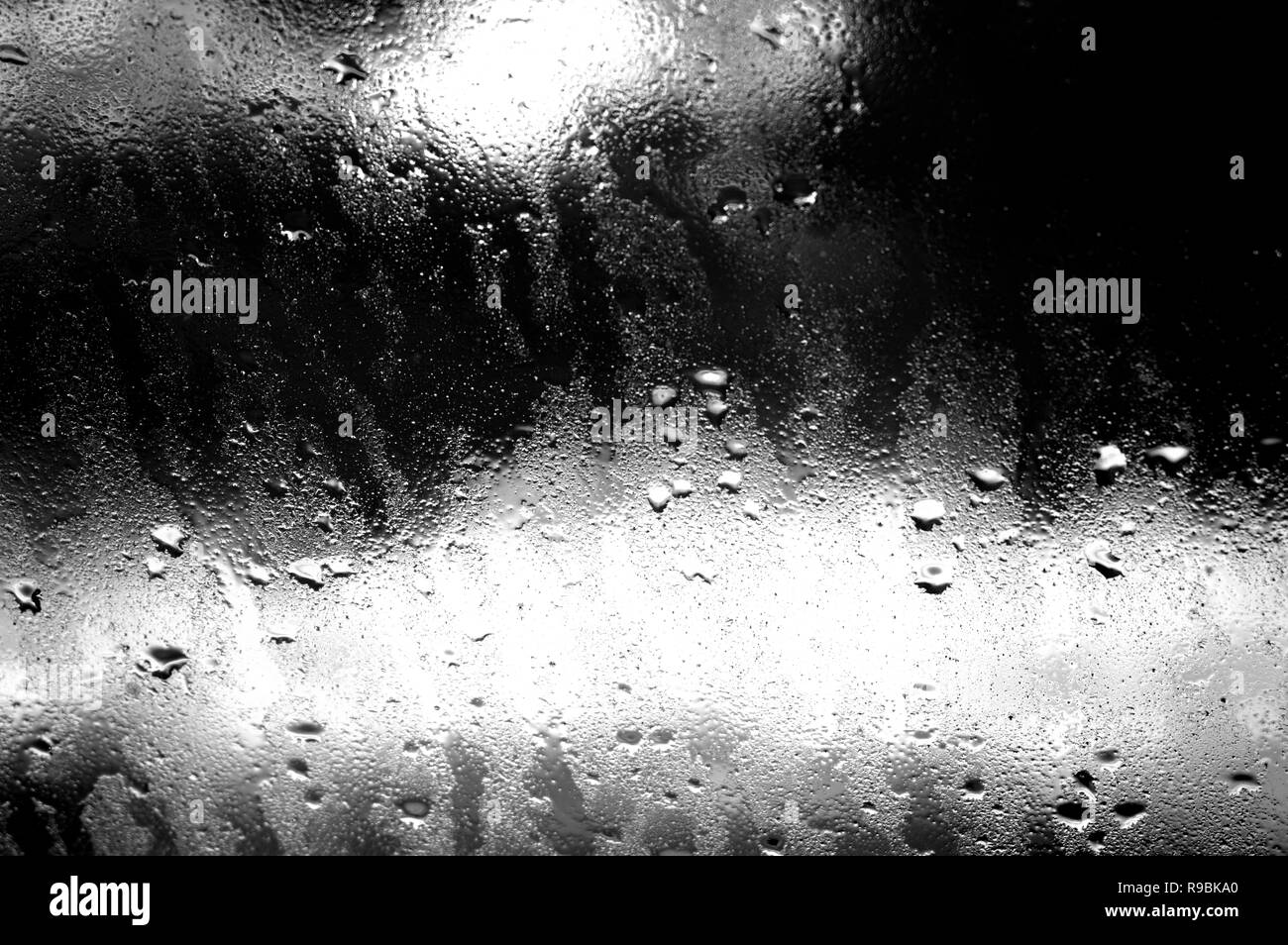 Rain drops on window glasses surface with cloudy background Stock Photo ...