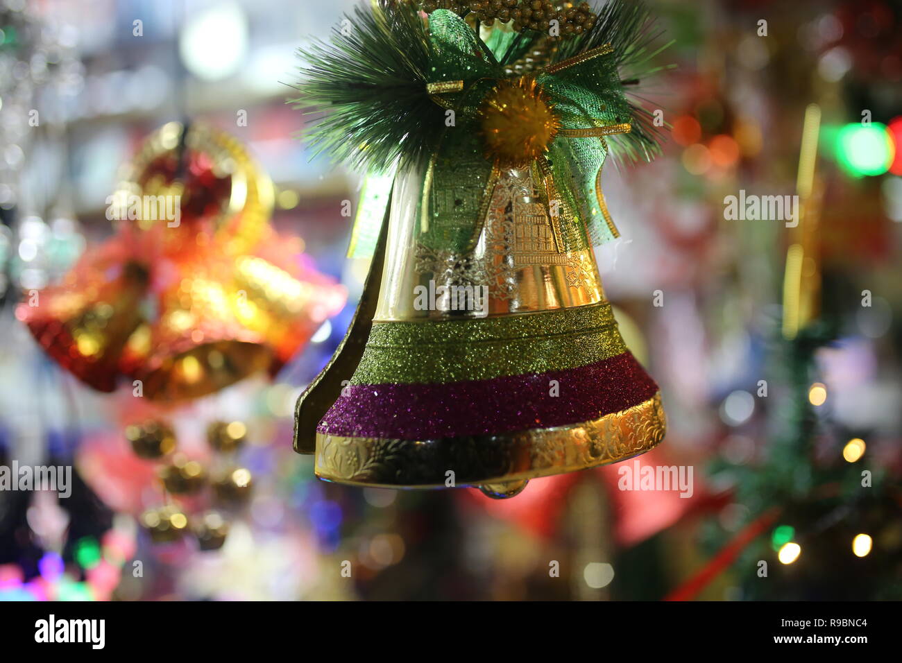 Christmas items on sell at a store Stock Photo - Alamy