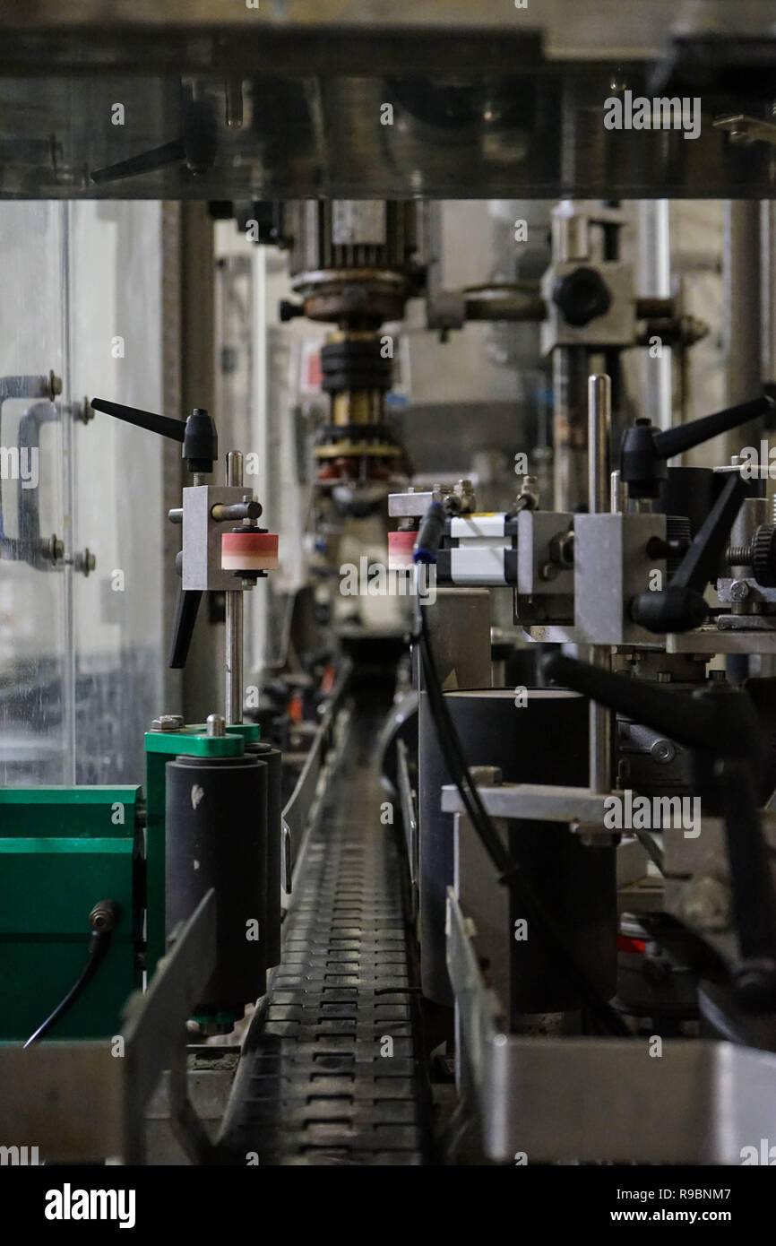 Bottle maker in a wine cellar Stock Photo Alamy