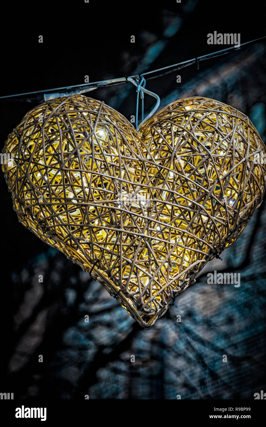 Wicker heart decoration hi-res stock photography and images - Alamy