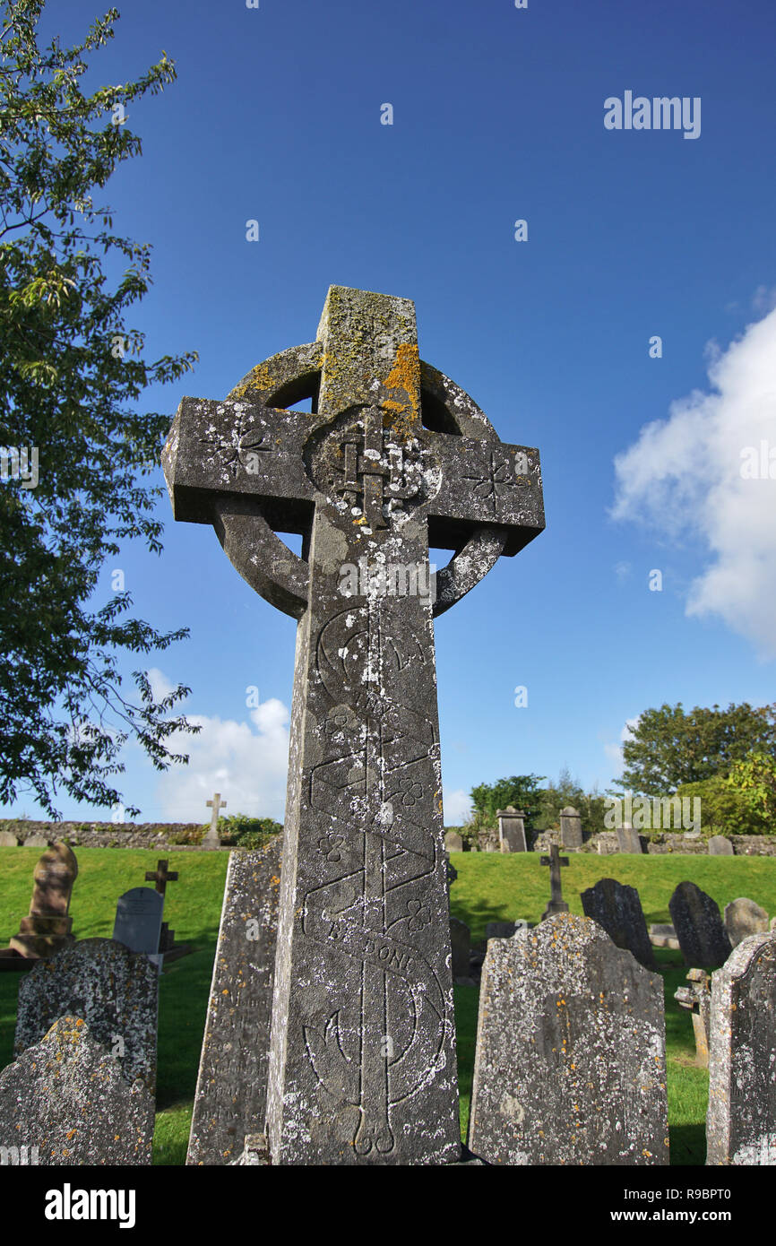 ancient Celtic cross in Kilkenny - Ireland Stock Photo
