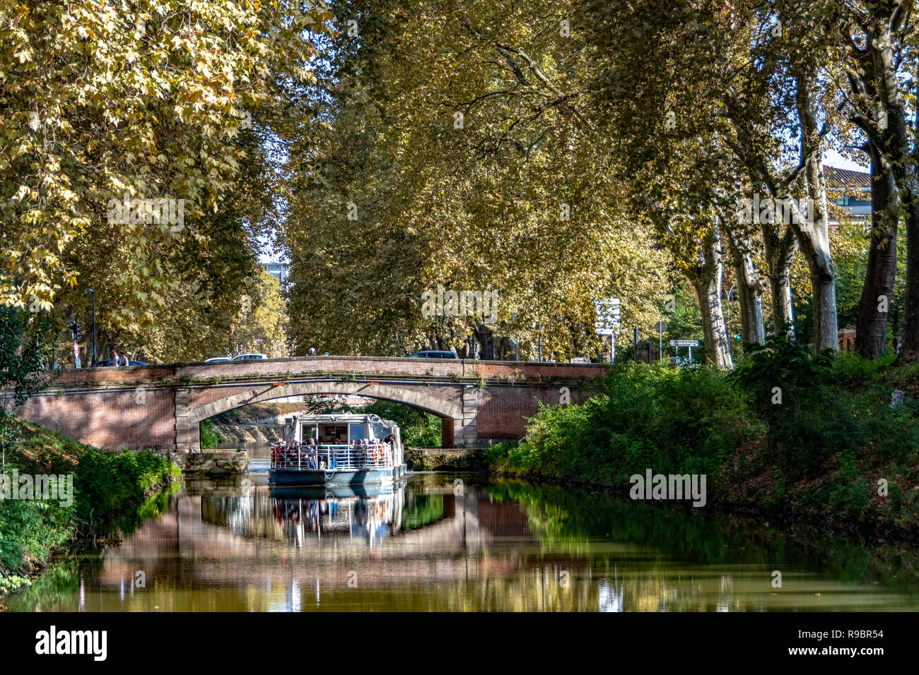 France. Haute-Garonne (31), Toulouse. Houseboats on the Canal du Midi Stock Photo