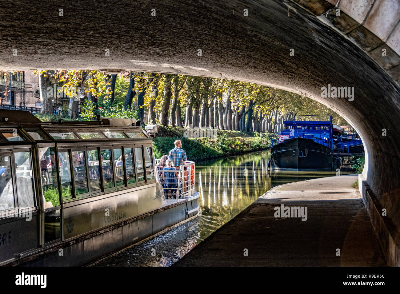 France. Haute-Garonne (31), Toulouse. Houseboats on the Canal du Midi Stock Photo