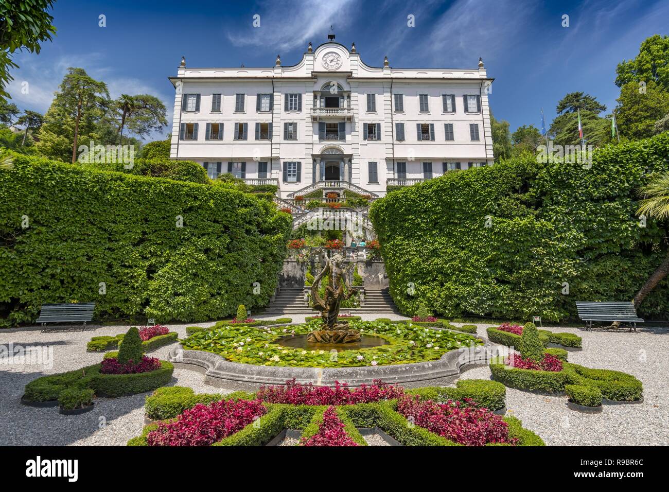 Villa Carlotta and gardens in Tremezzo, Lake Como, Lombardy, Northern Italy. Stock Photo