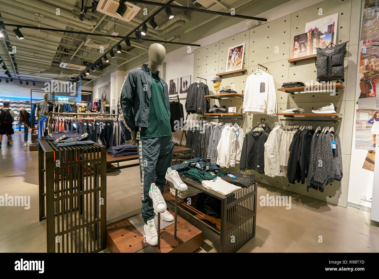 SAINT PETERSBURG, RUSSIA - CIRCA AUGUST, 2017: inside Adidas store at  Galeria shopping center. Adidas AG is a German multinational corporation,  that d Stock Photo - Alamy