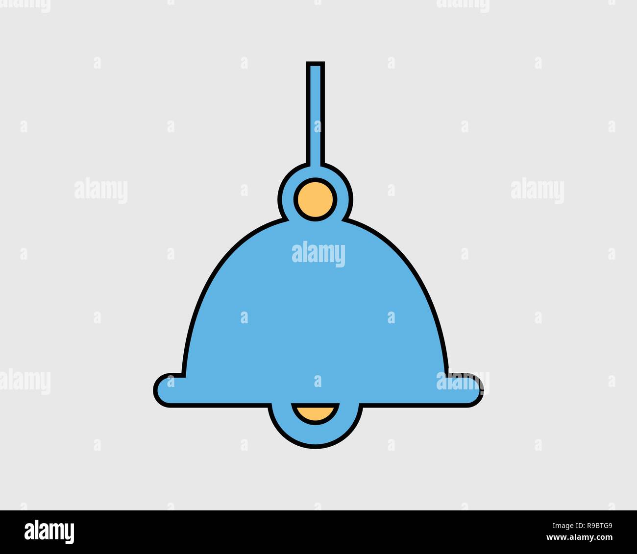 Colorful Bell Icon with Handle on gray Background. Stock Vector