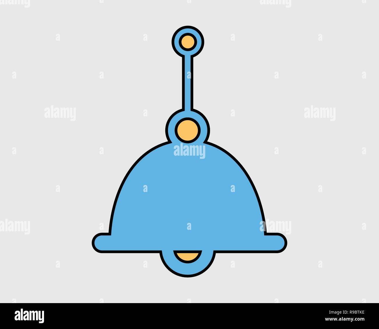 Colorful Bell Icon with Handle on gray Background. Stock Vector