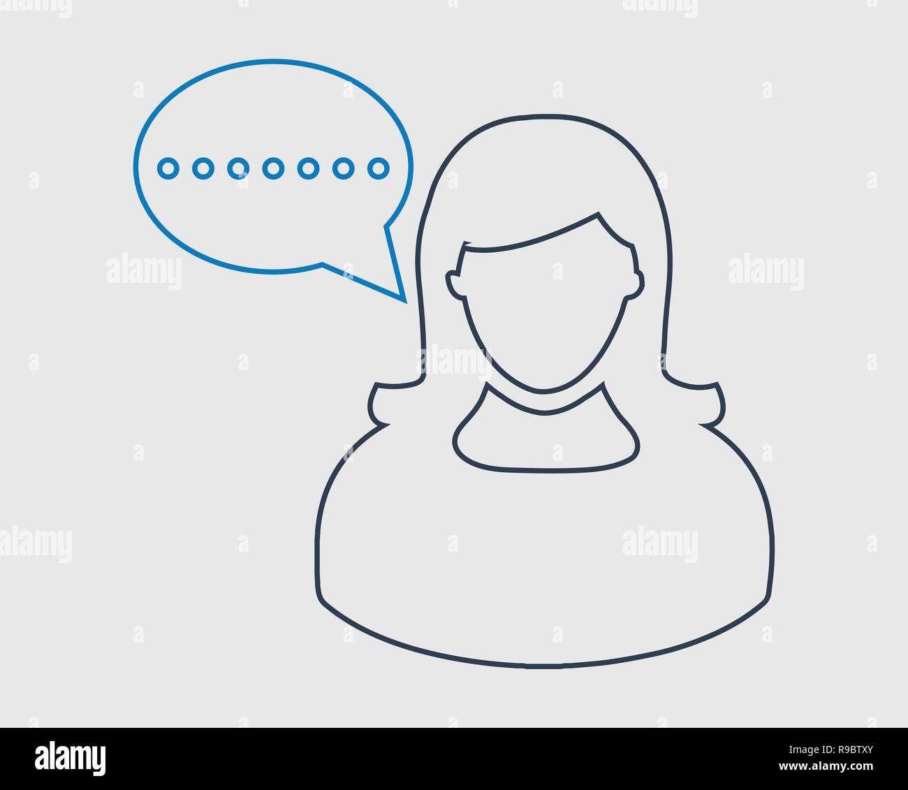 Female Conversion Bubble line icon on gray background. Stock Vector