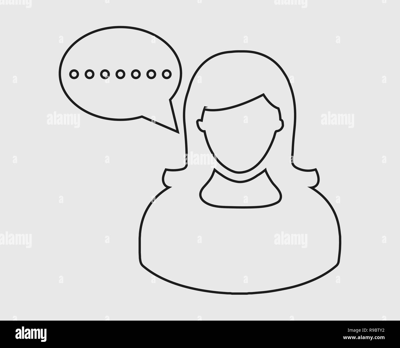 Female Conversion Bubble line icon on gray background. Stock Vector