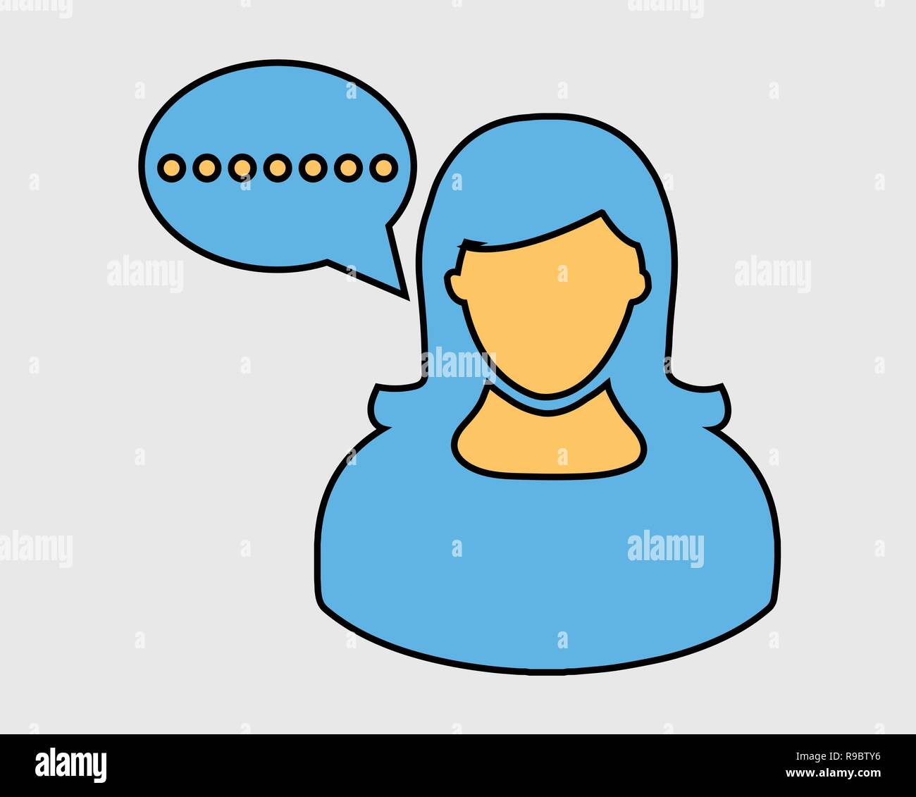 Colorful Female Conversion Bubble icon on gray background. Stock Vector