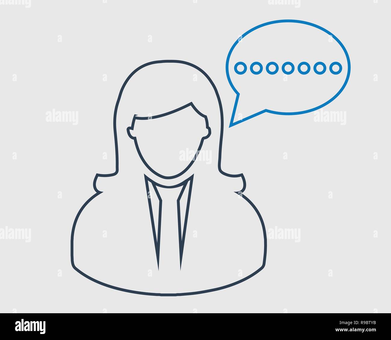 Female Conversion Bubble line icon on gray background. Stock Vector