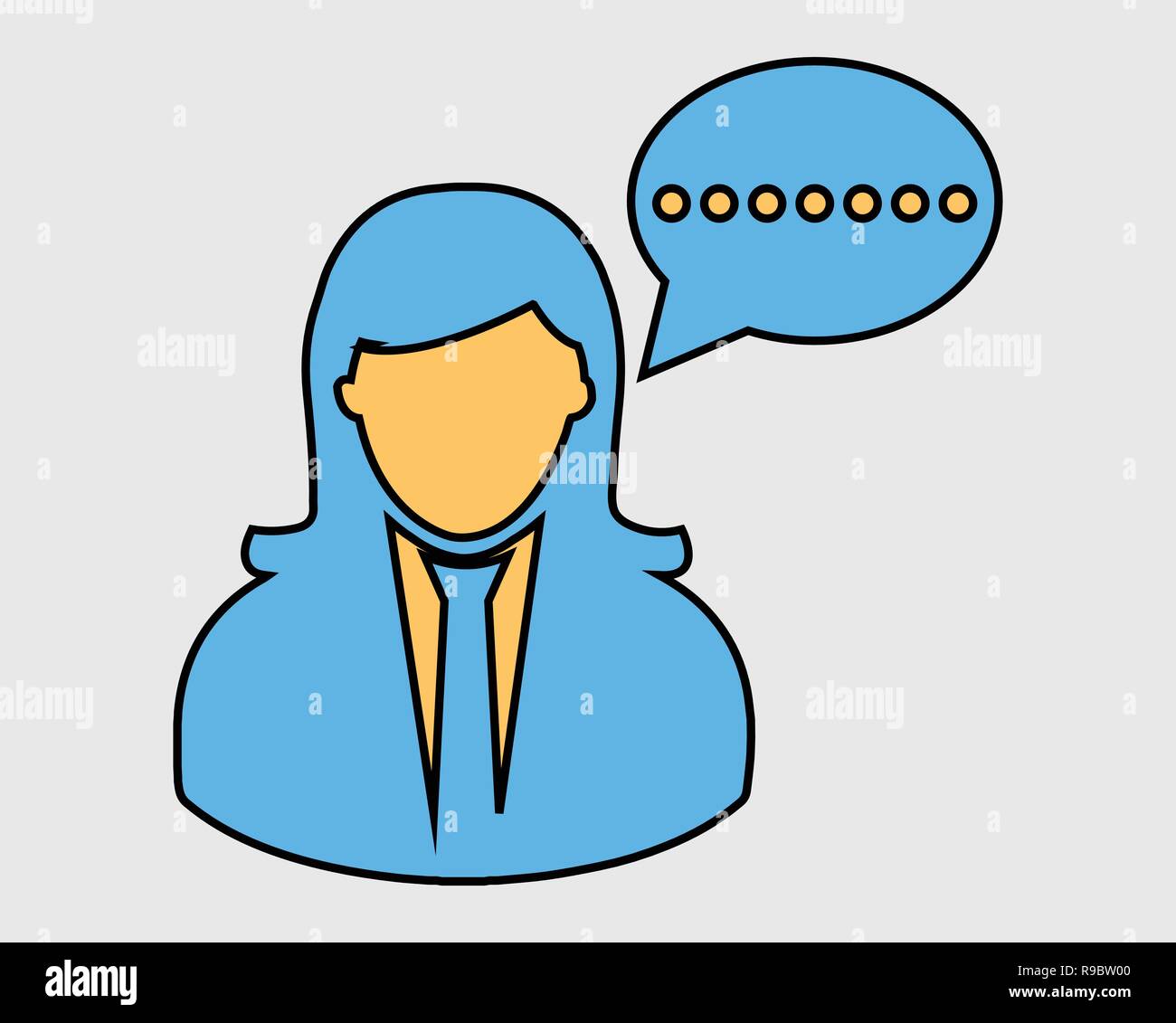 Colorful Female Conversion Bubble icon on gray background. Stock Vector