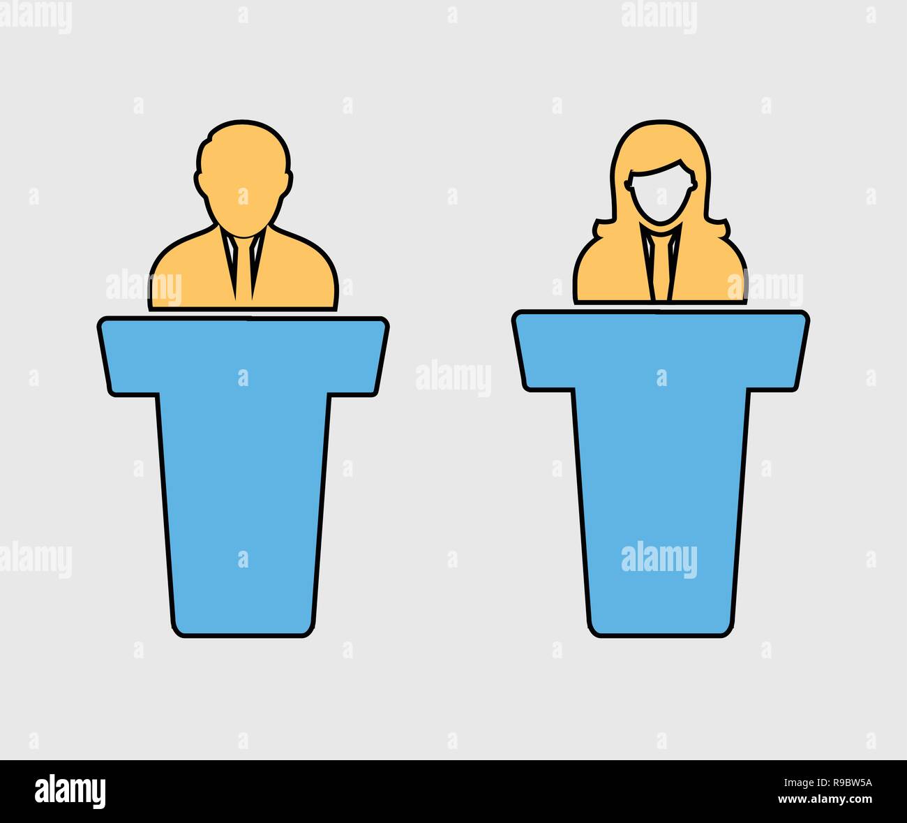 Colorful Debate Icon on gray background Stock Vector
