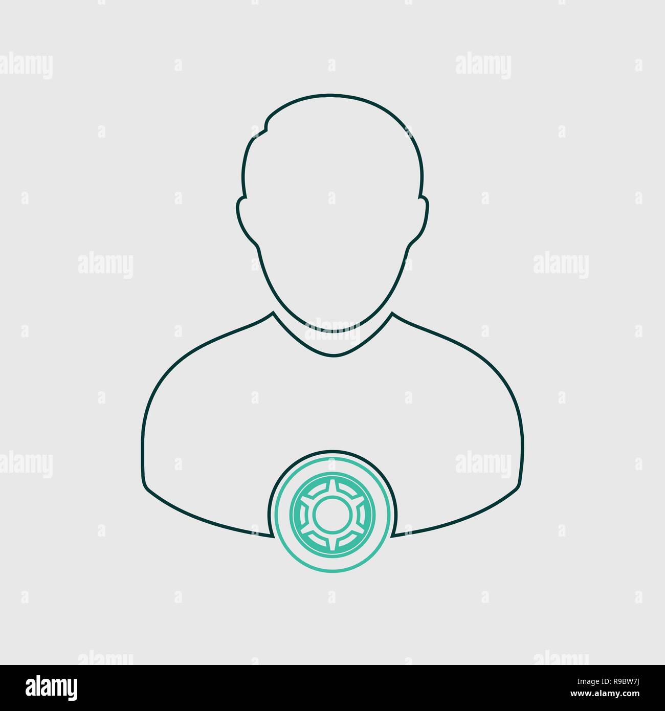 Driver line  Icon on gray background Stock Vector