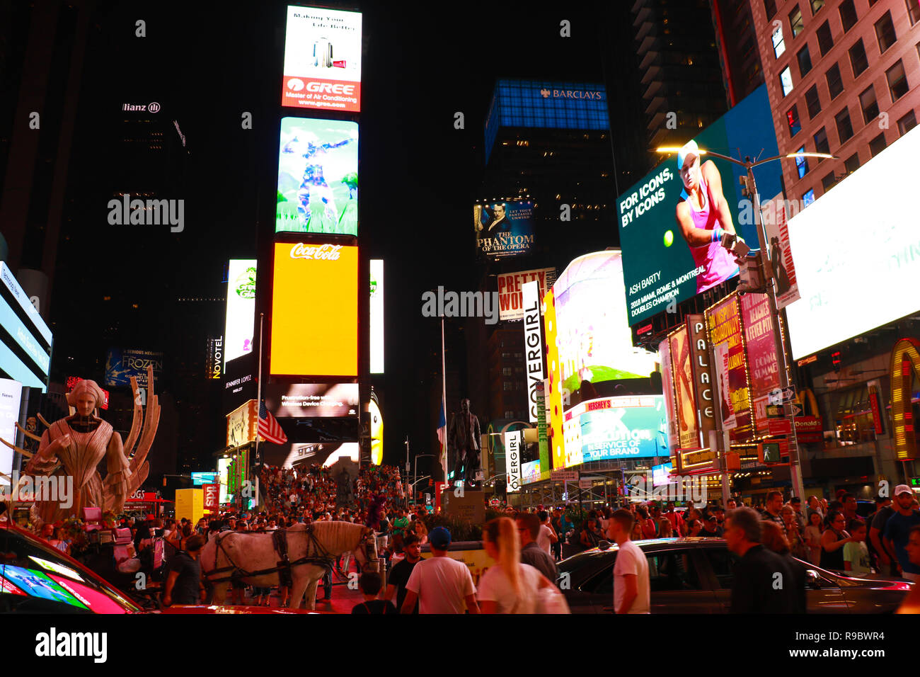 NEW YORK, USA - August 31, 2018: New York city streets , Broadway  Times square Stock Photo