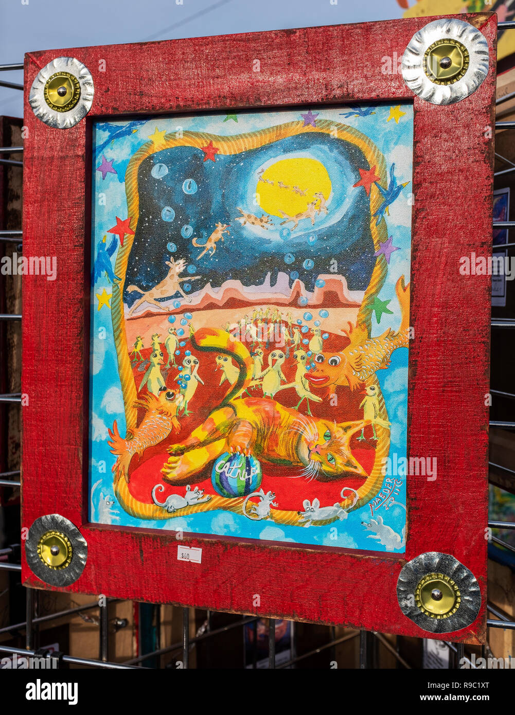 Giclee prints on canvas by Kerry Maeder's 'Flying Pig Studio' Stock Photo