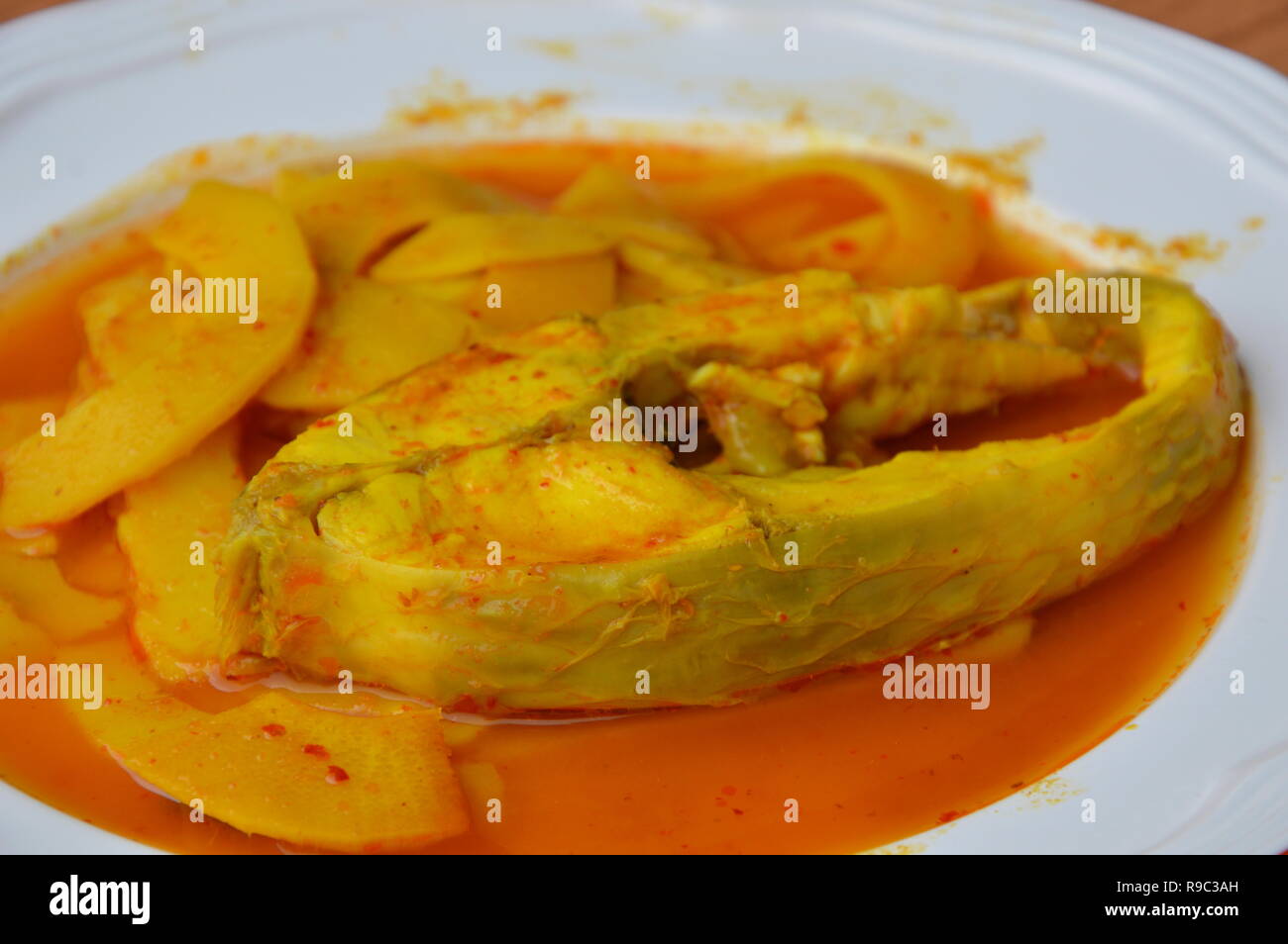 Mango Fish Roe red mango fish with pickled bamboo shoot in spicy and sour soup Stock ...