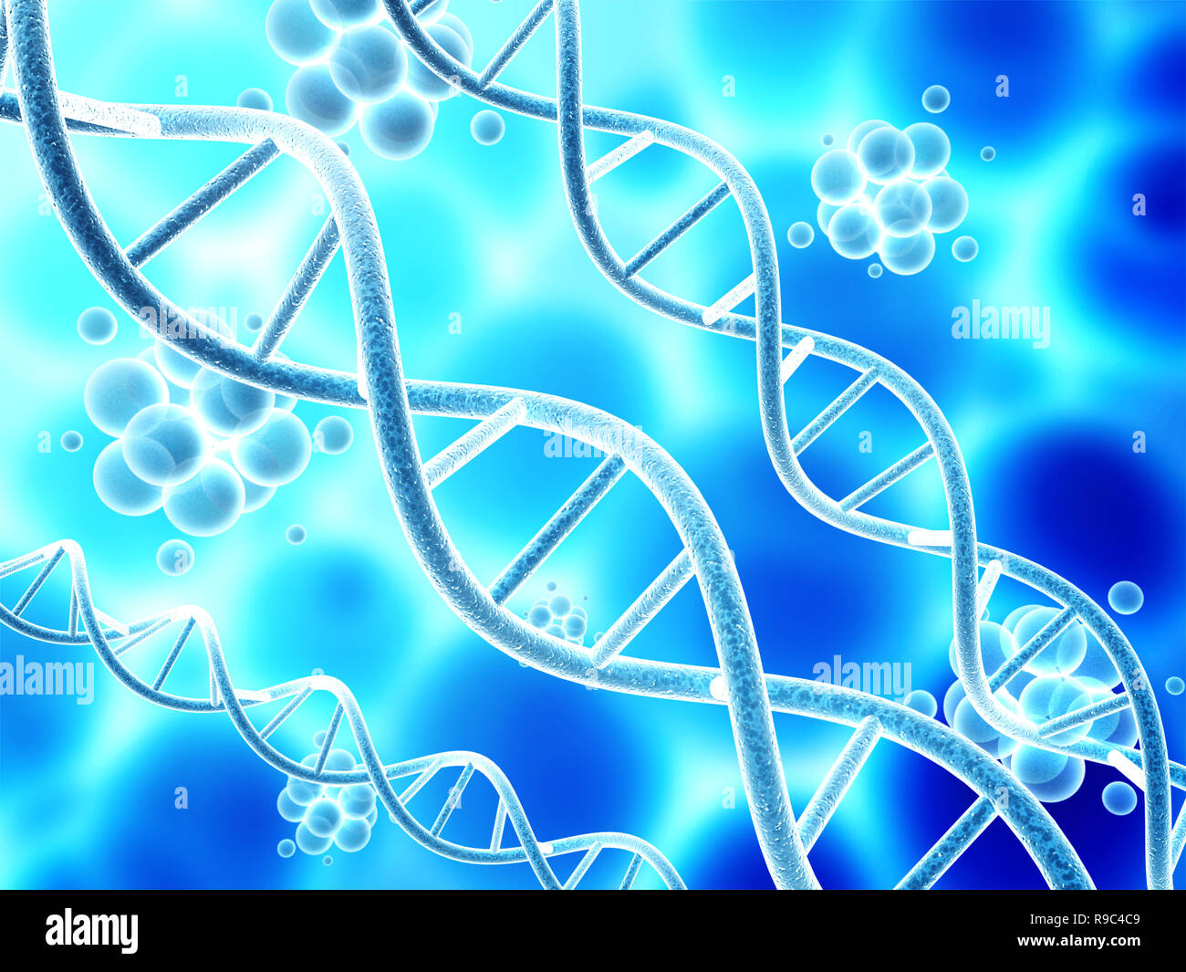 Digital 3d Model Of Dna Structure And Molecules Stock Photo Alamy