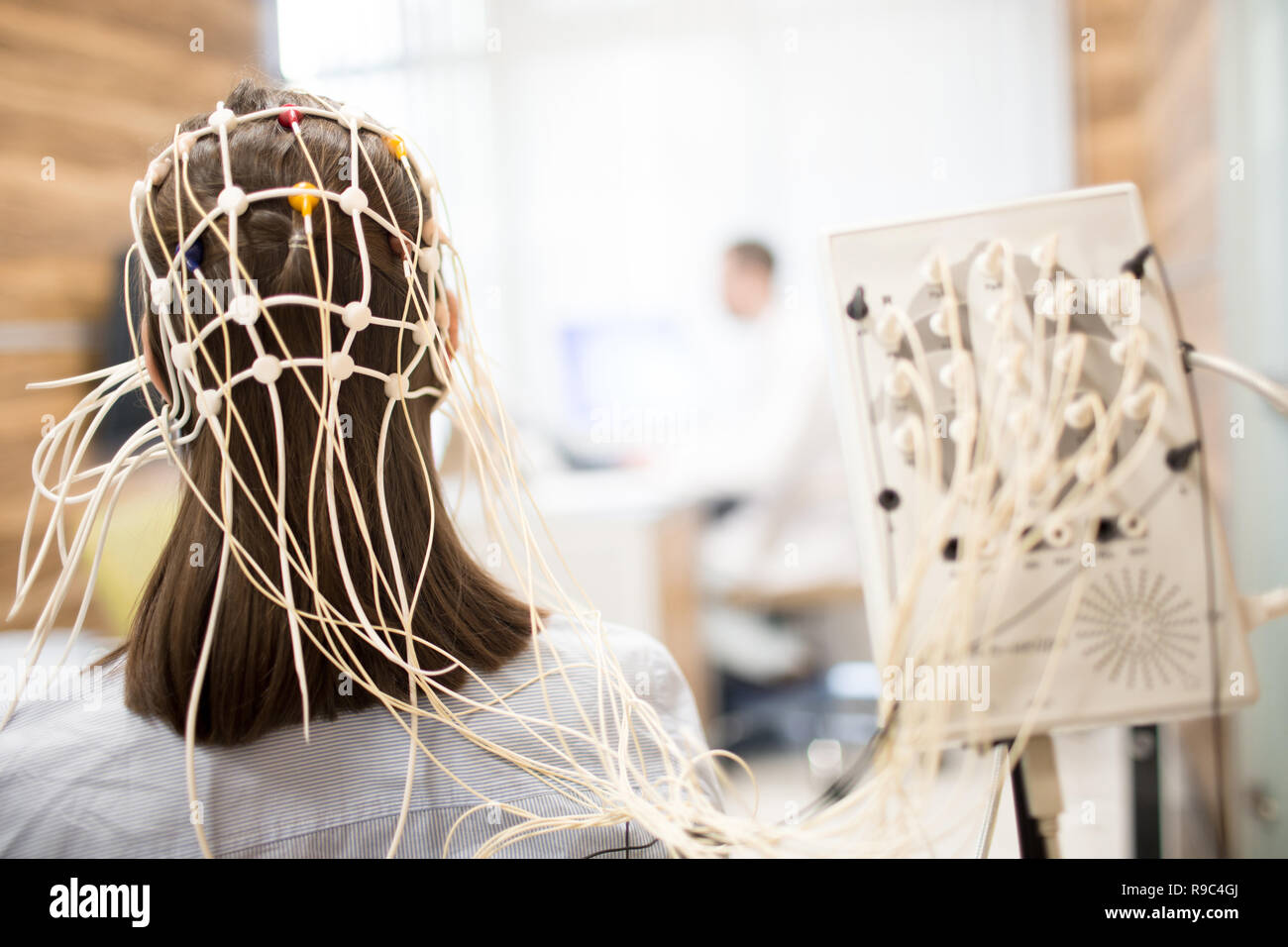 Brain activity medical test Stock Photo Alamy