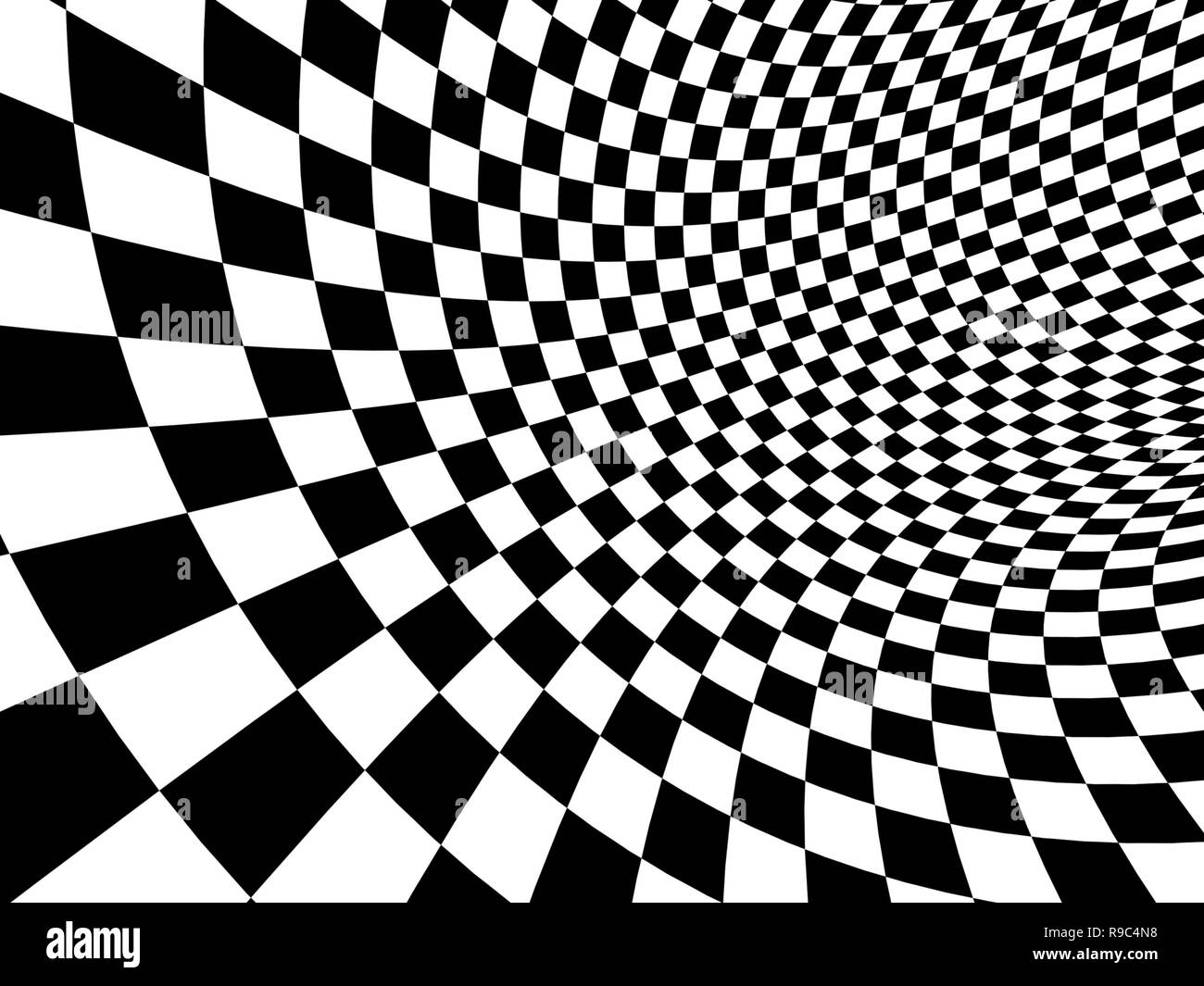 Abstract illusion. Black and white. 3d render Stock Photo Alamy