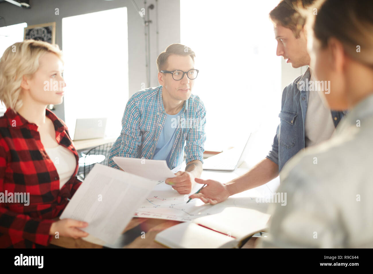 Meeting of young engineers Stock Photo