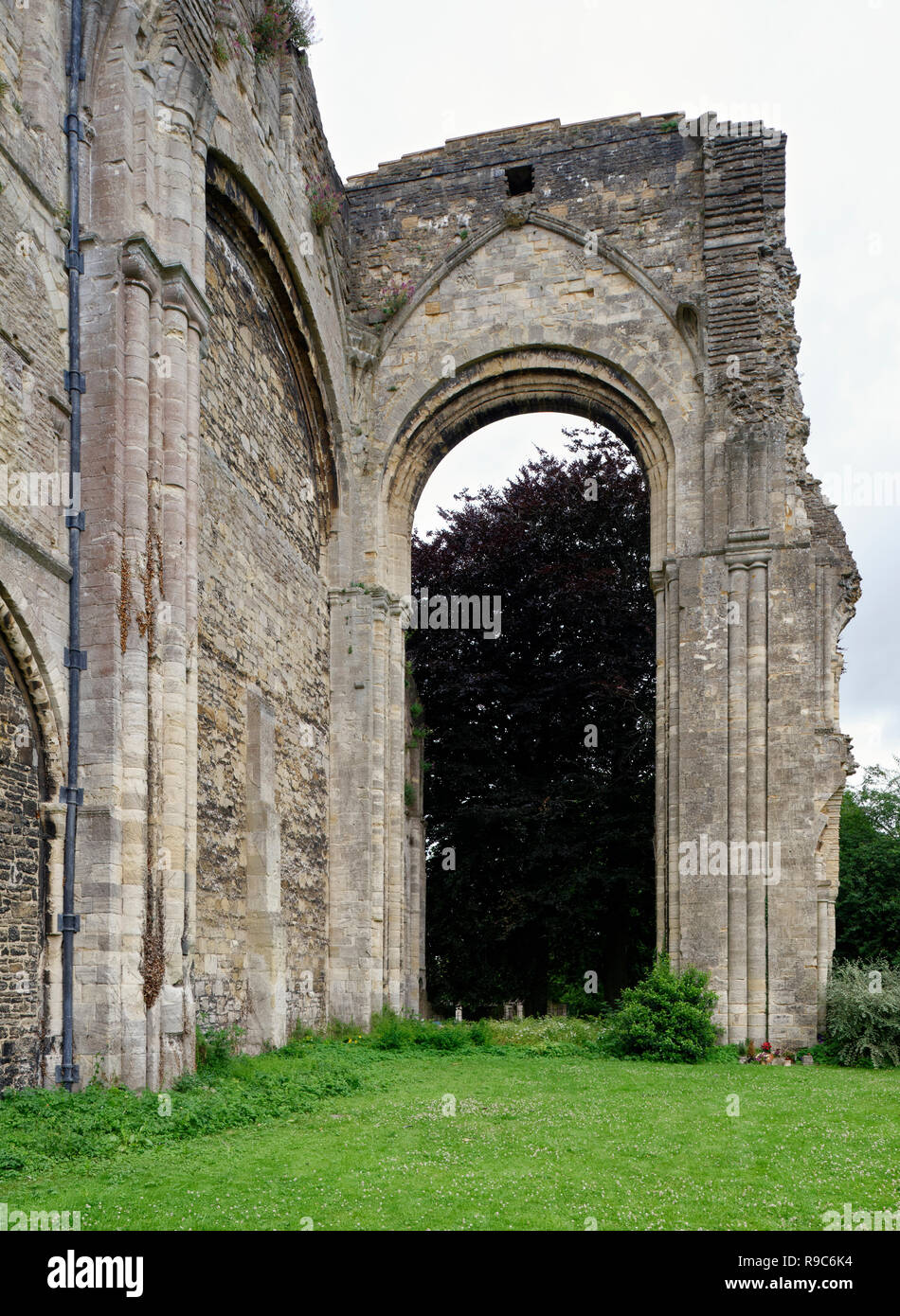 Large Arch, remains of the Benedictine Abbey, Malmesbury, Wiltshire Stock Photo