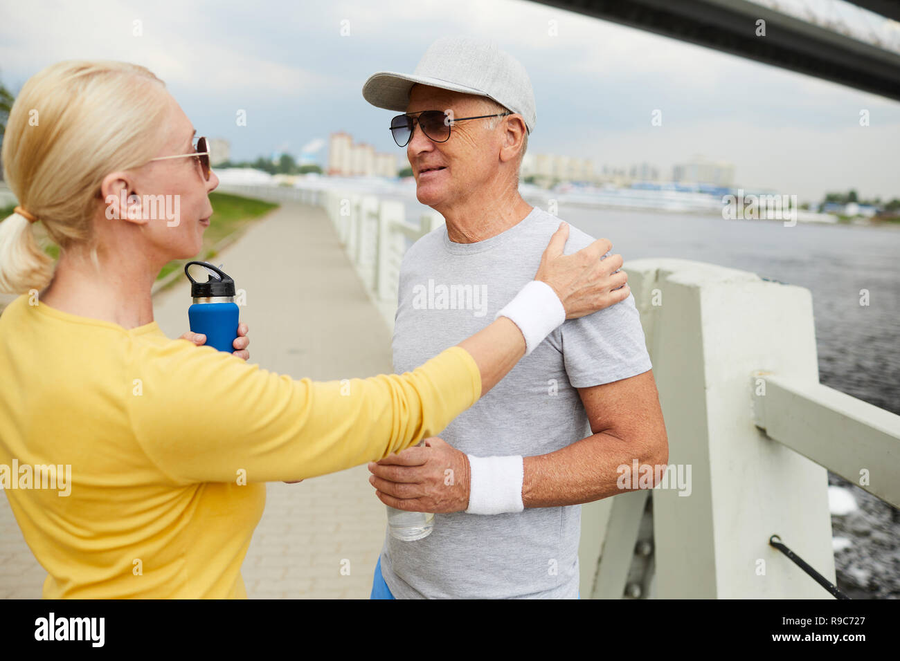 Mature active couple riverside hi-res stock photography and images - Alamy