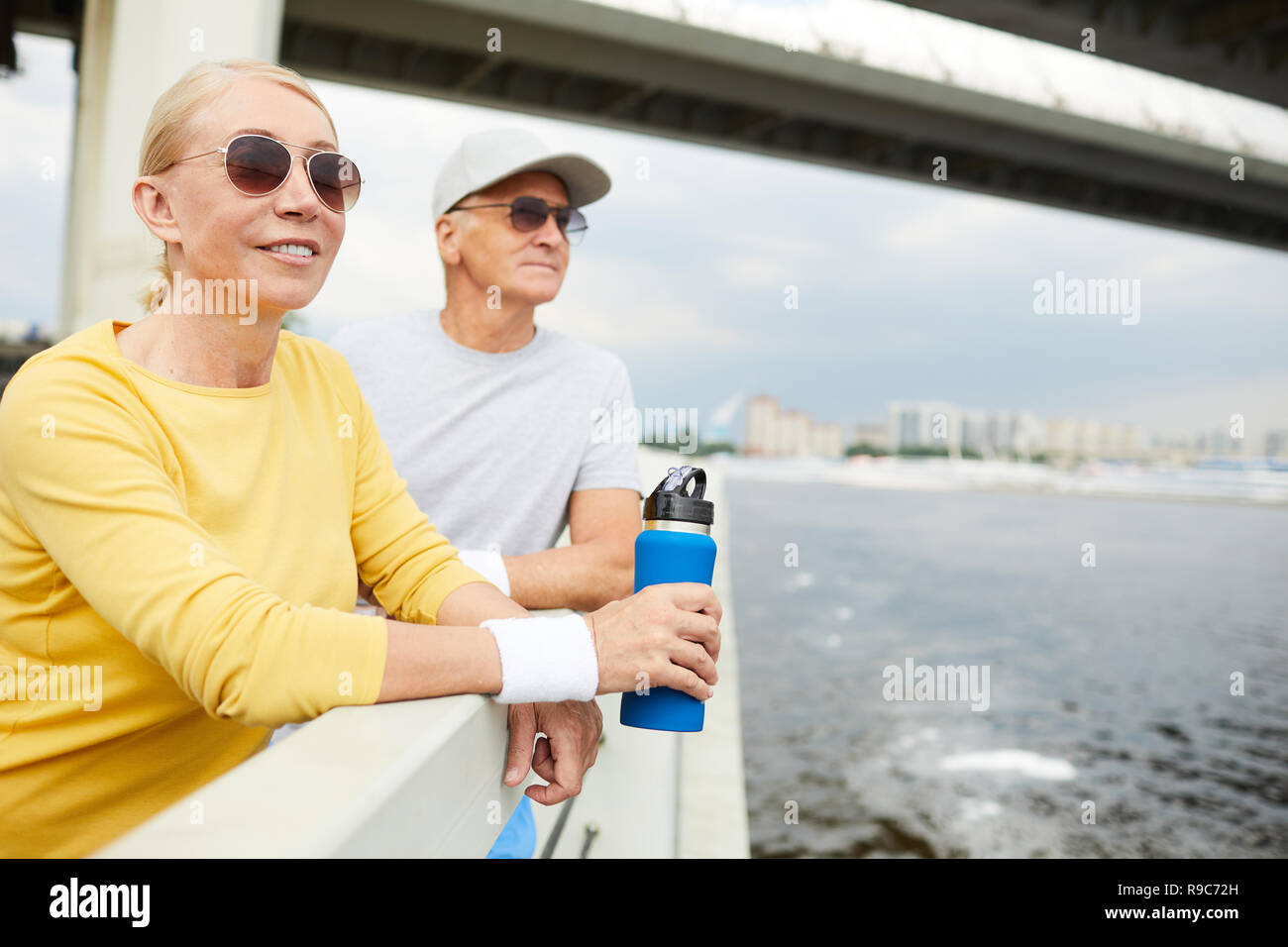 Mature active couple riverside hi-res stock photography and images - Alamy