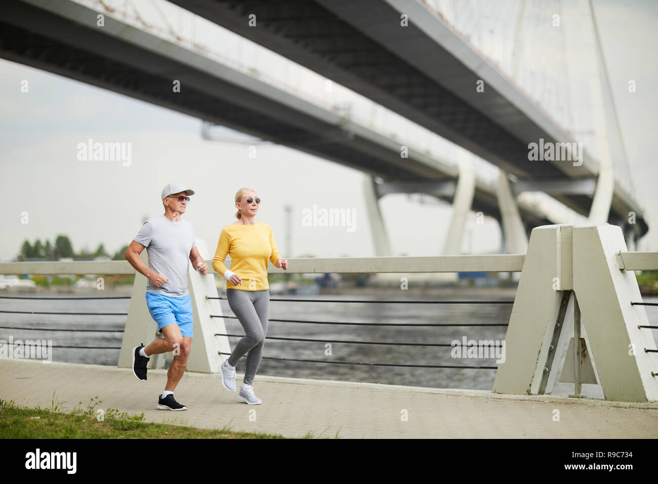 Mature active couple riverside hi-res stock photography and images - Alamy