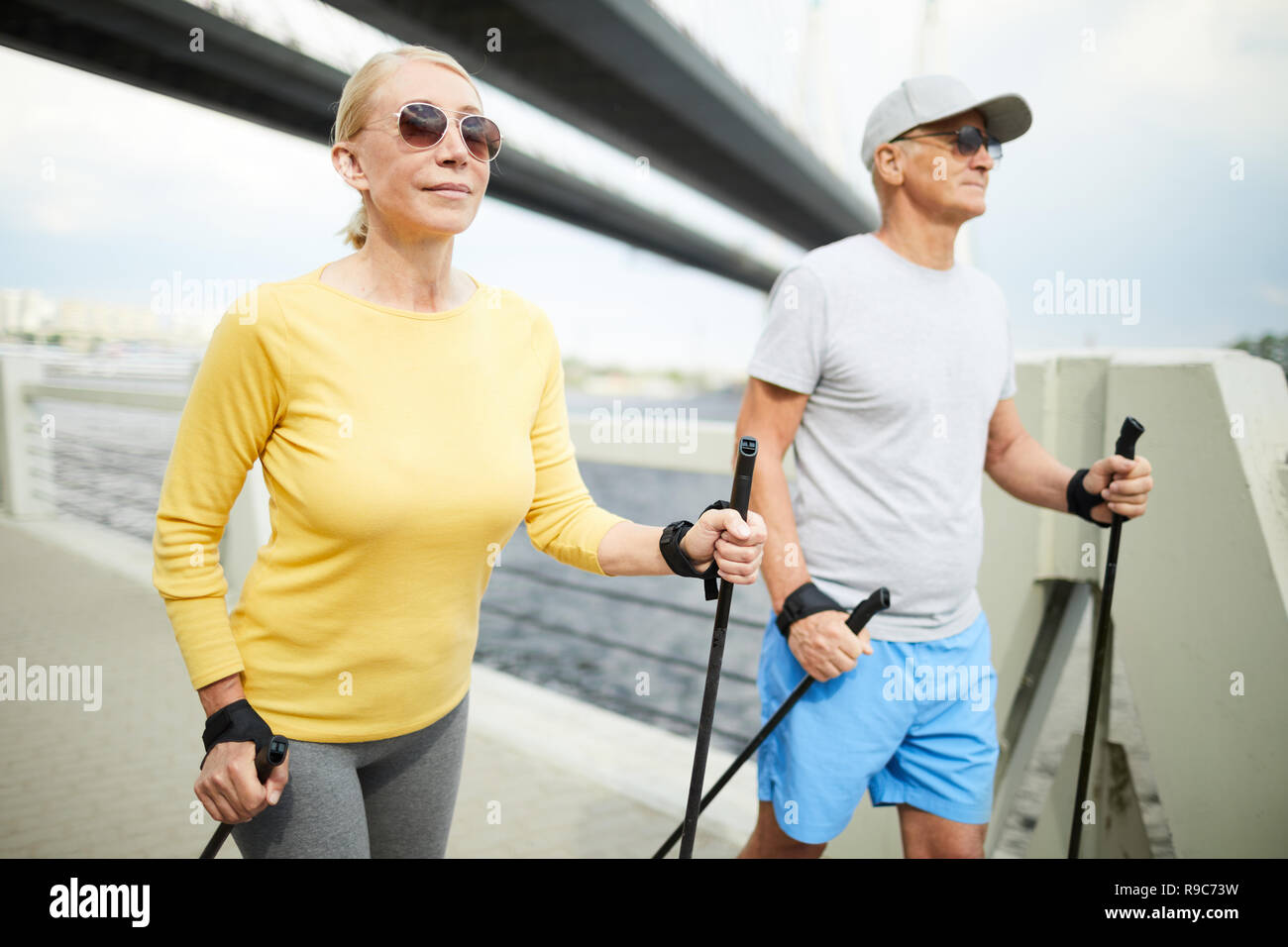 Mature active couple riverside hi-res stock photography and images - Alamy