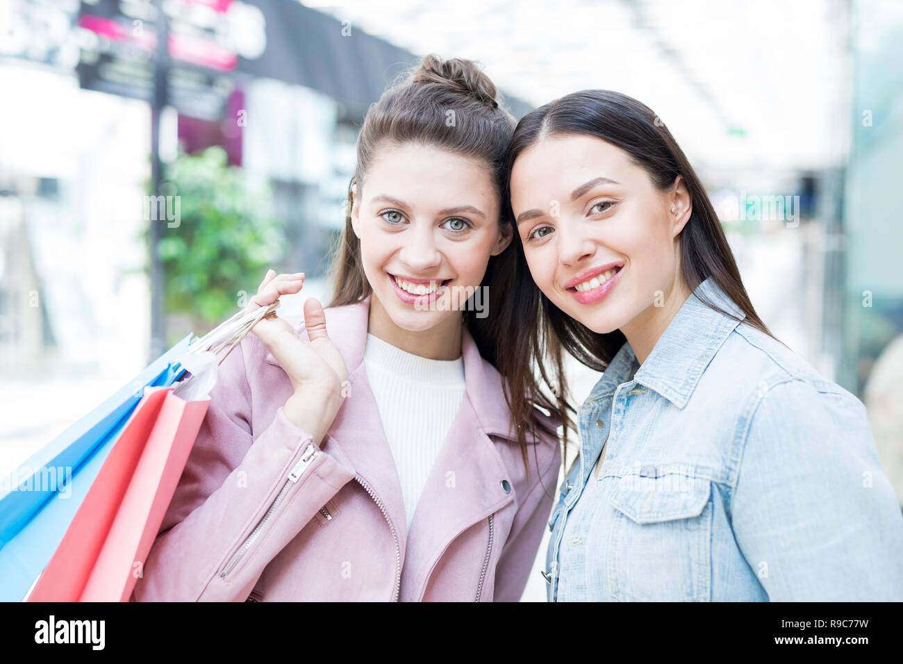 Girls in mall Stock Photo
