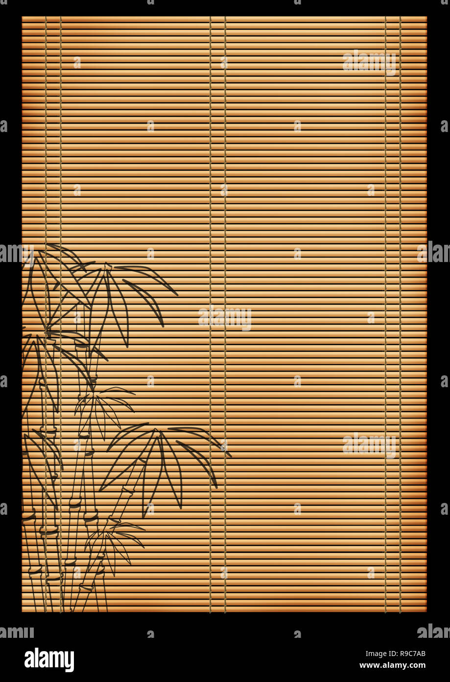 Background - an ancient volumetric Japanese reed mat Stock Photo - Alamy