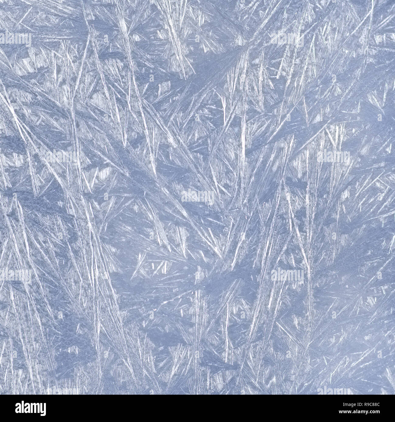Light blue frosted glass or ice surface. Texture and background Stock