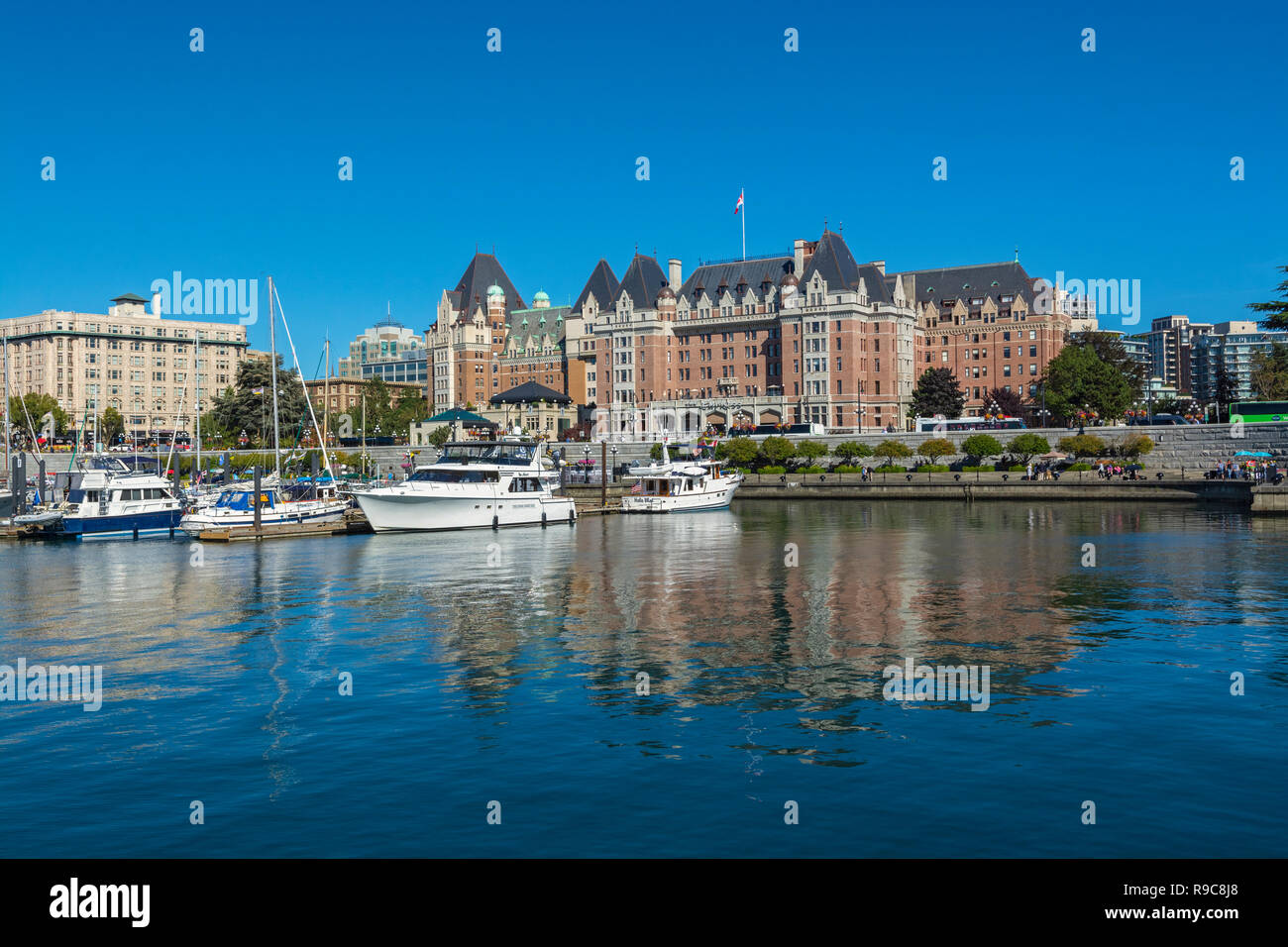 Canada, British Columbia, Victoria Inner Harbour, Fairmont Empress Hotel Stock Photo